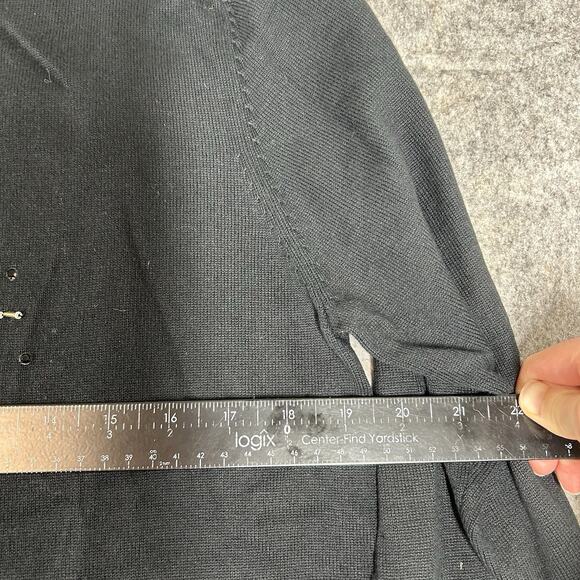 The Quacker Factory Sweater Tunic Top Womens Medium Spider Web Beaded Halloween - Picture 8 of 8